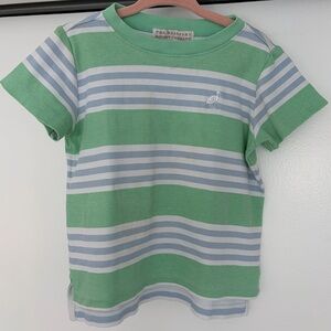 The Beaufort Bonnet Company Green and Light Blue Striped Short Sleeve Tee